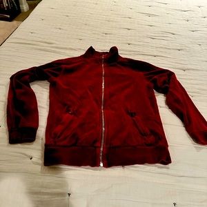 IRO jeans velour red zip up sweater